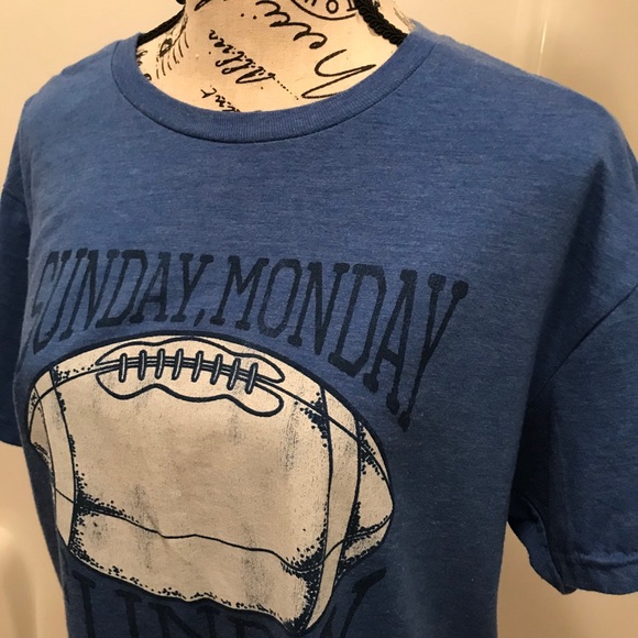 E Big Bend Outfitters Football Graphic Tee / Size Medium / Color Blue / Women’s - Picture 2 of 5
